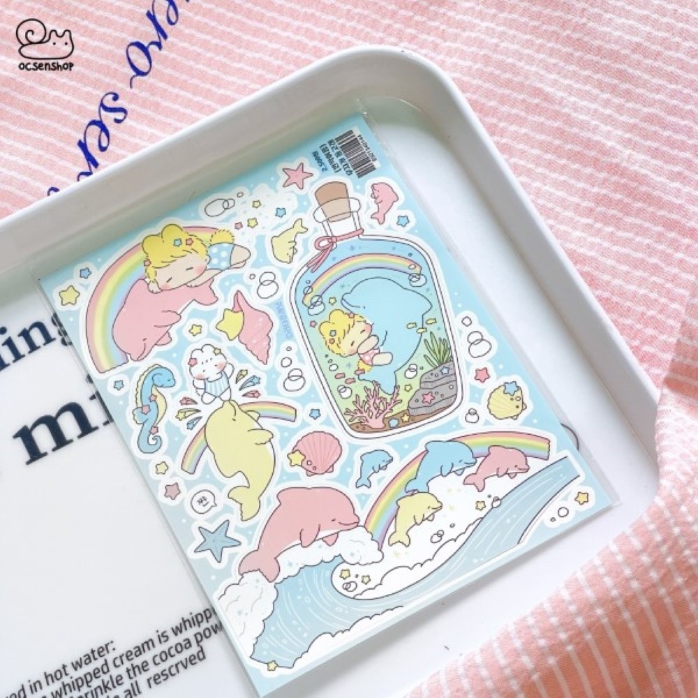 Sticker Em bé thỏ tóc vàng (11x14,5cm)