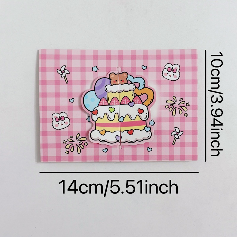 Thiệp gập 3D Động vật happy birthday (14x10cm)