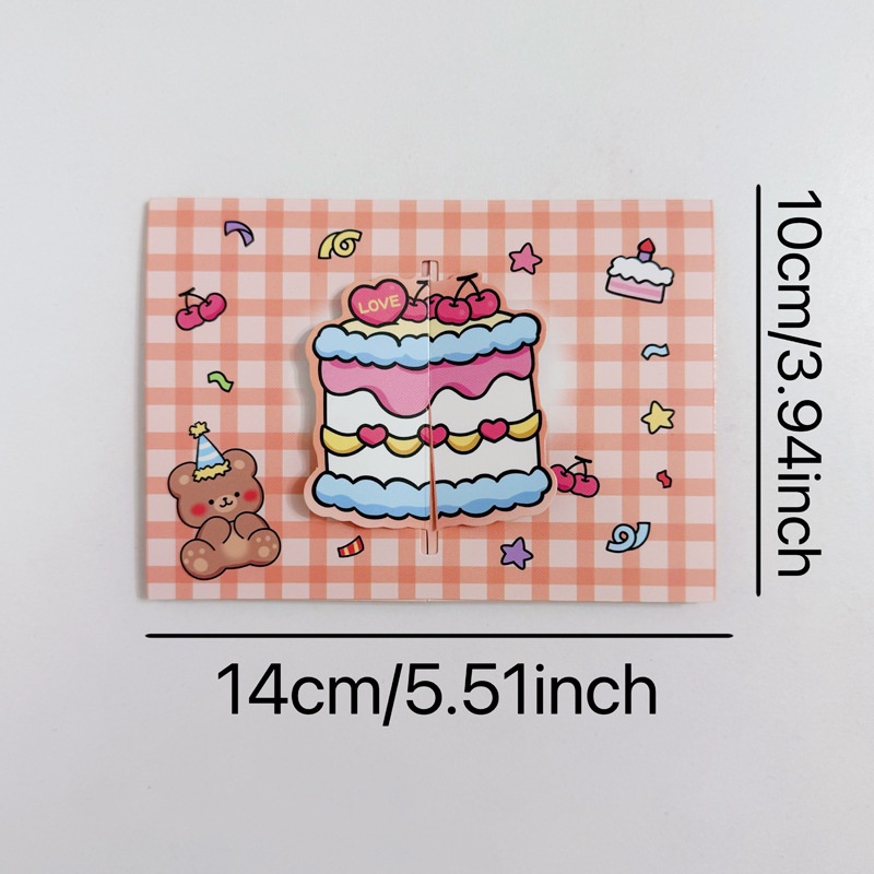 Thiệp gập 3D Động vật happy birthday (14x10cm)