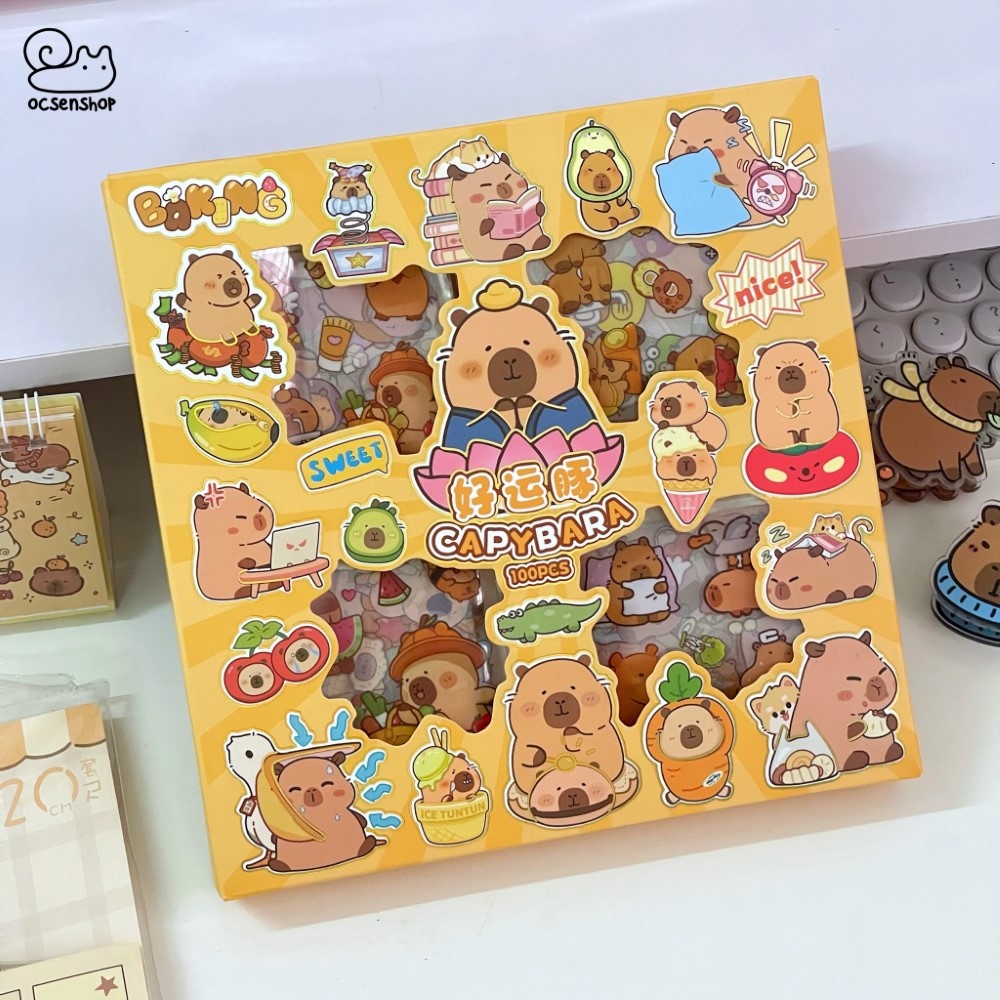 Hộp sticker Capybara (100 tấm)