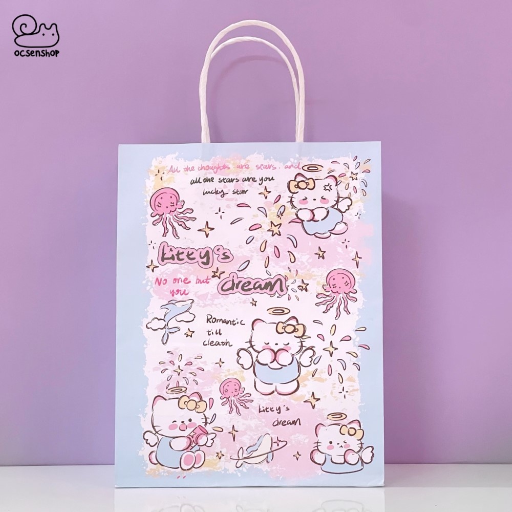 Túi quà Hello Kitty nền màu