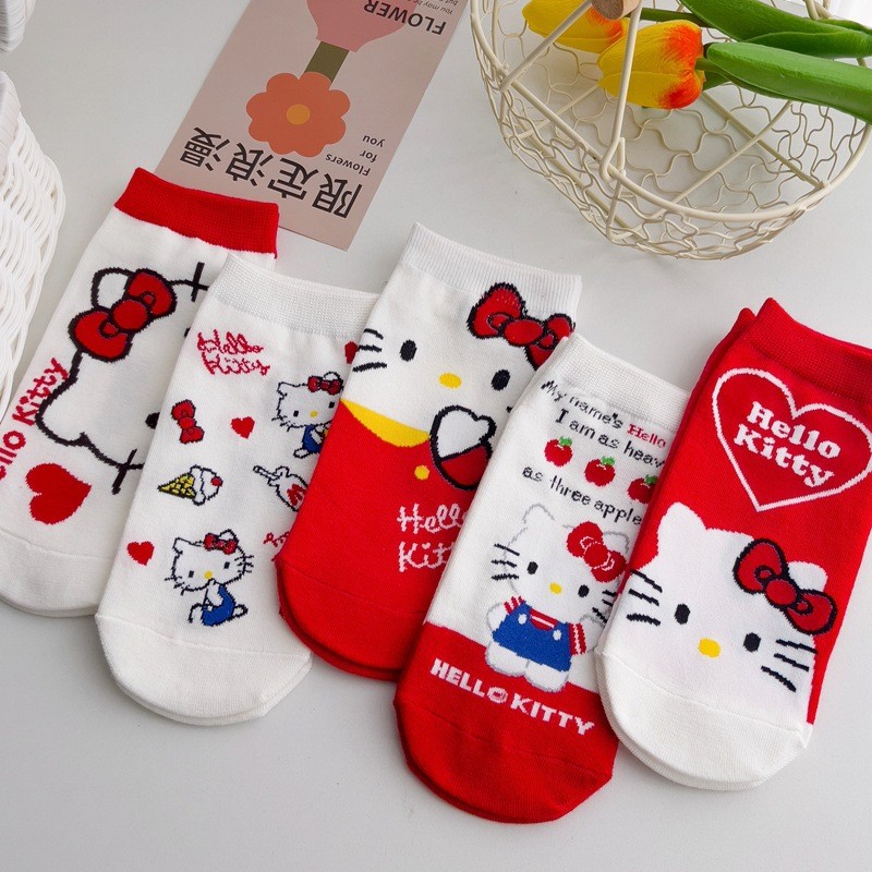 Tất ngắn cổ Hello Kitty