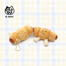 Móc khóa bông Bánh cuộn xúc xích (11cm)