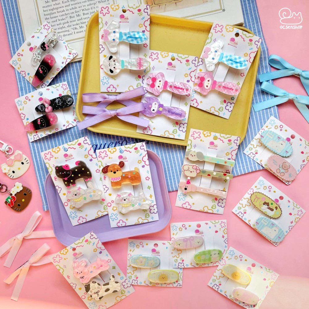 Set kẹp tóc thìa dĩa Sanrio (2c)