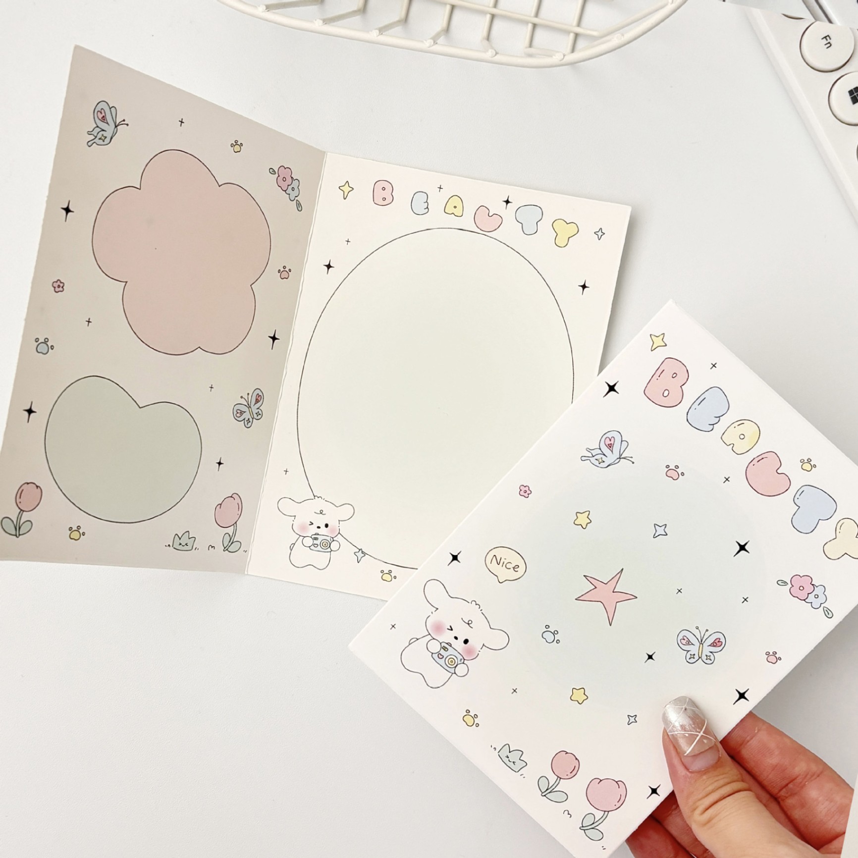Thiệp bọc card Cún trắng - Beauty (14x20cm)