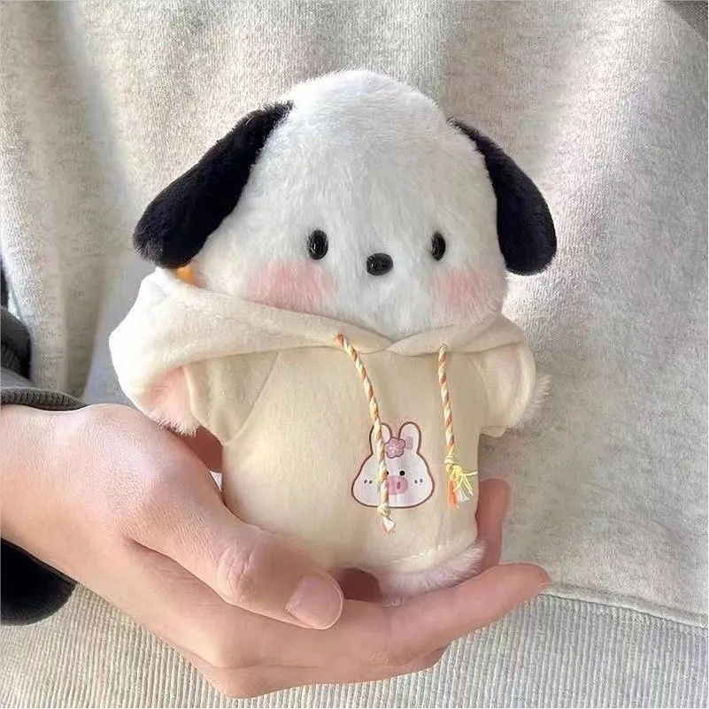 Móc khóa bông Cún tai đen mặc hoodie (12cm)