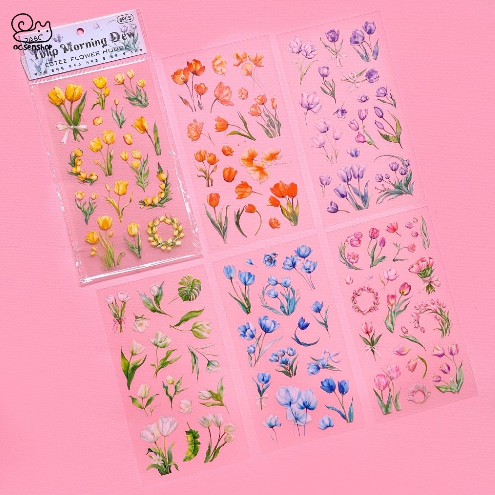 Sticker Estee flower house (18x10cm)(6 tấm)