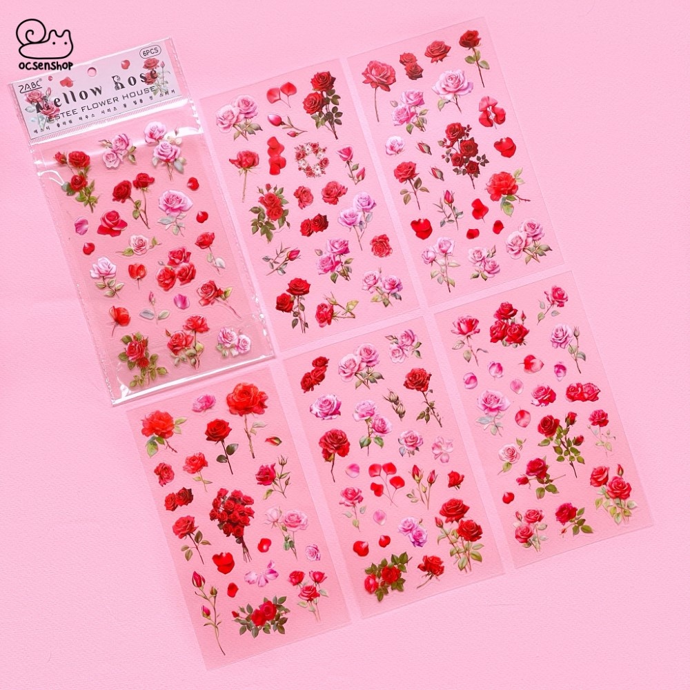 Sticker Estee flower house (18x10cm)(6 tấm)