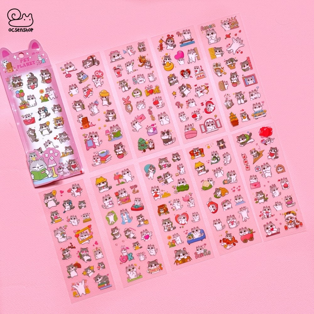 Set sticker Pet Planet (10 tấm)