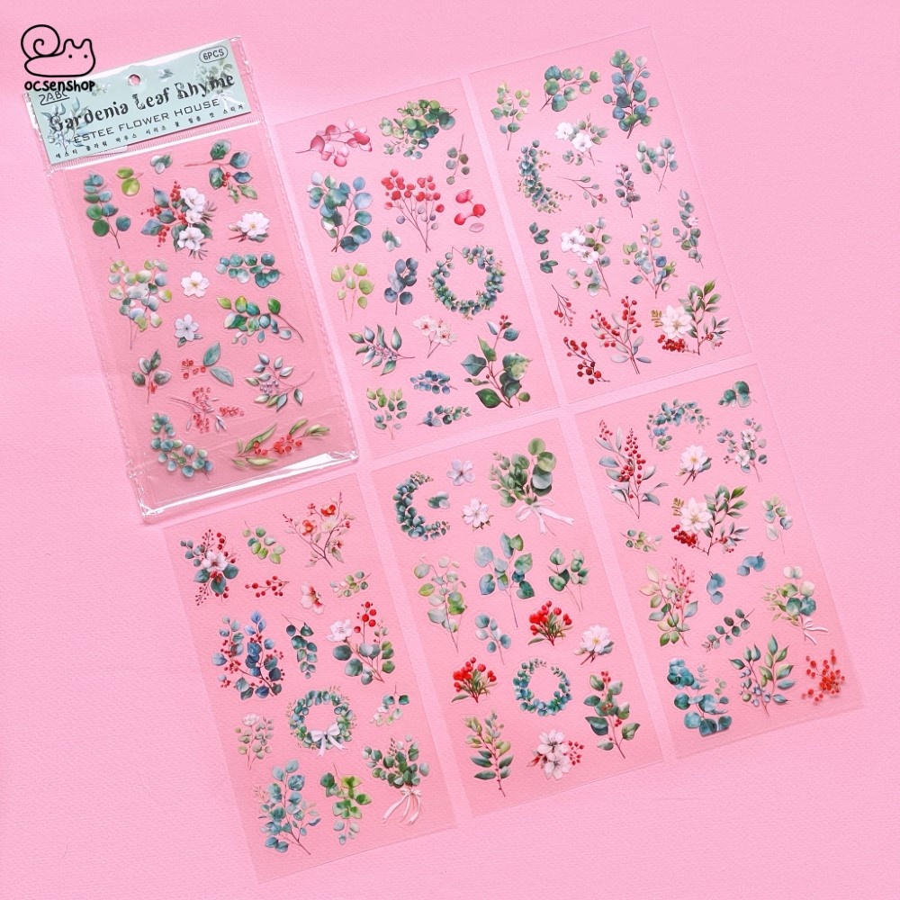 Sticker Estee flower house (18x10cm)(6 tấm)