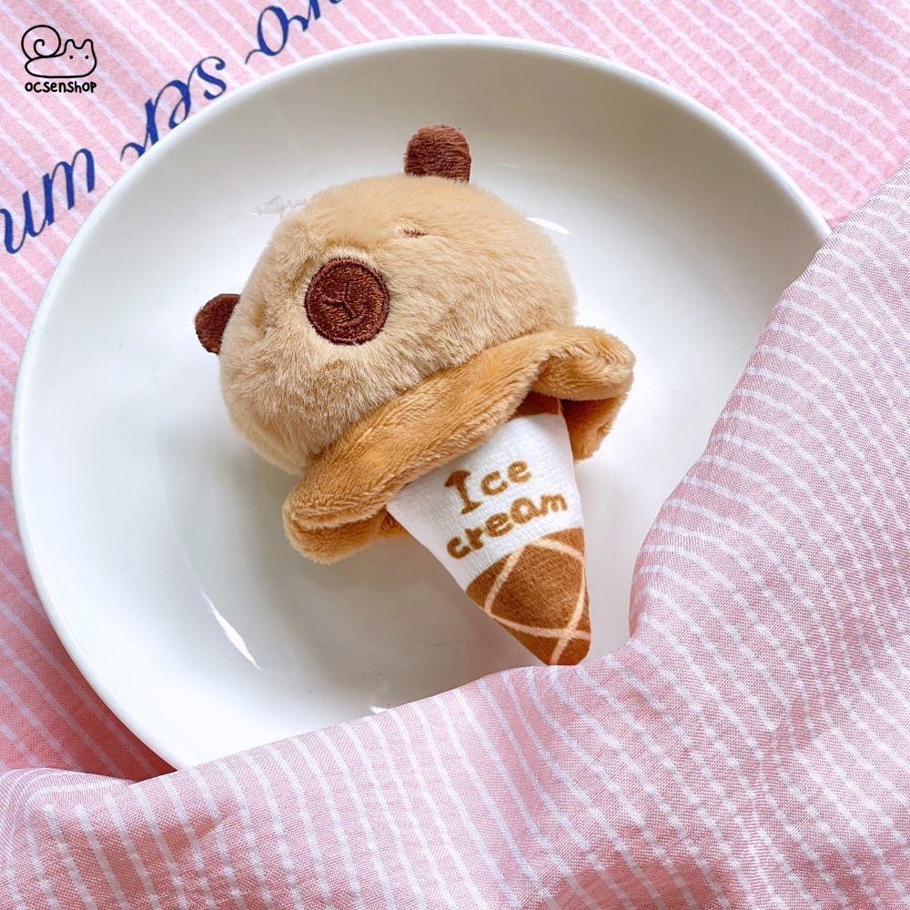 Móc khóa bông Động vật kem ốc quế
