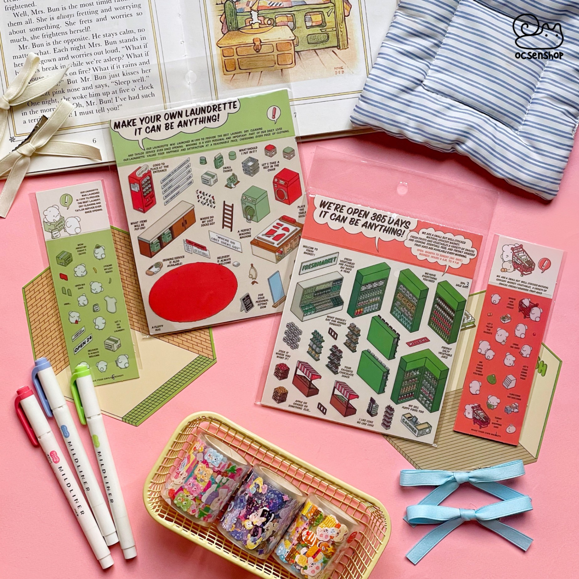 Sticker Cua Sticker DIY Cún trắng trang trí cửa hàng