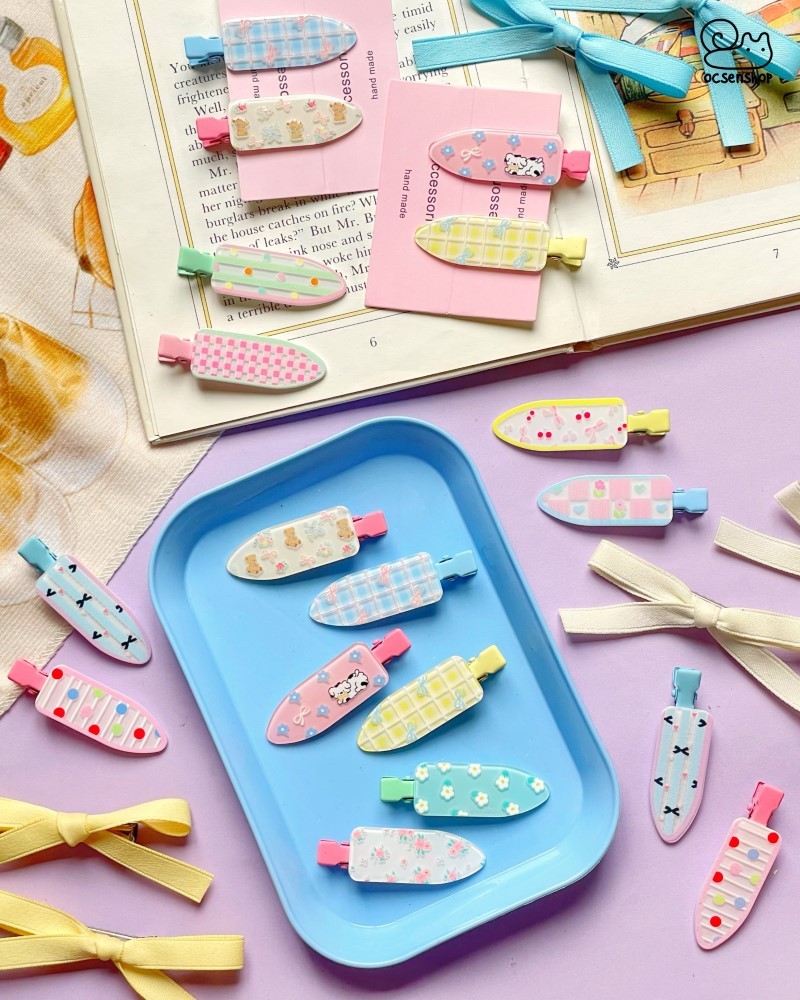 Set kẹp tóc ngũ giác họa tiết (2c)