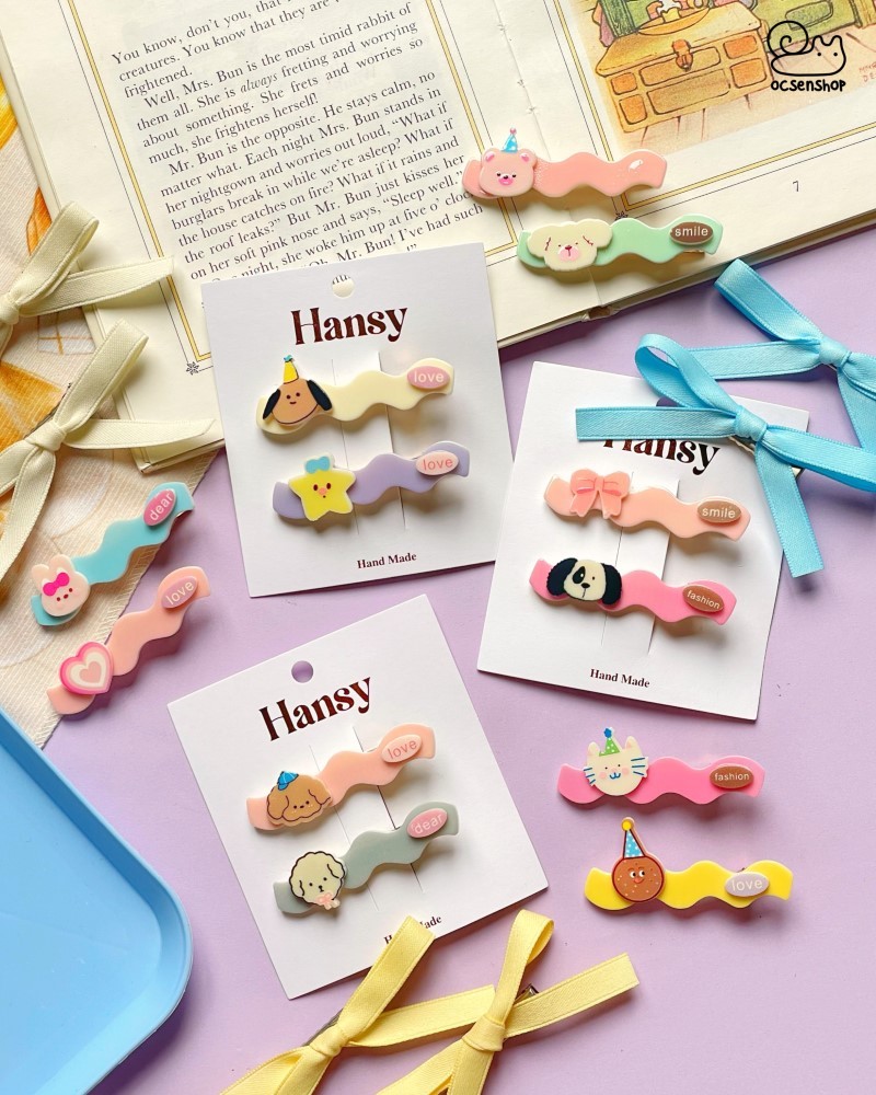 Set kẹp tóc lượn sóng Động vật (2c)