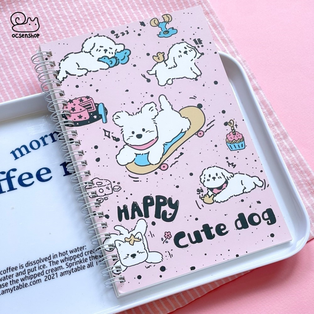 Sổ A5 gáy xoắn Cute dog (60tr)