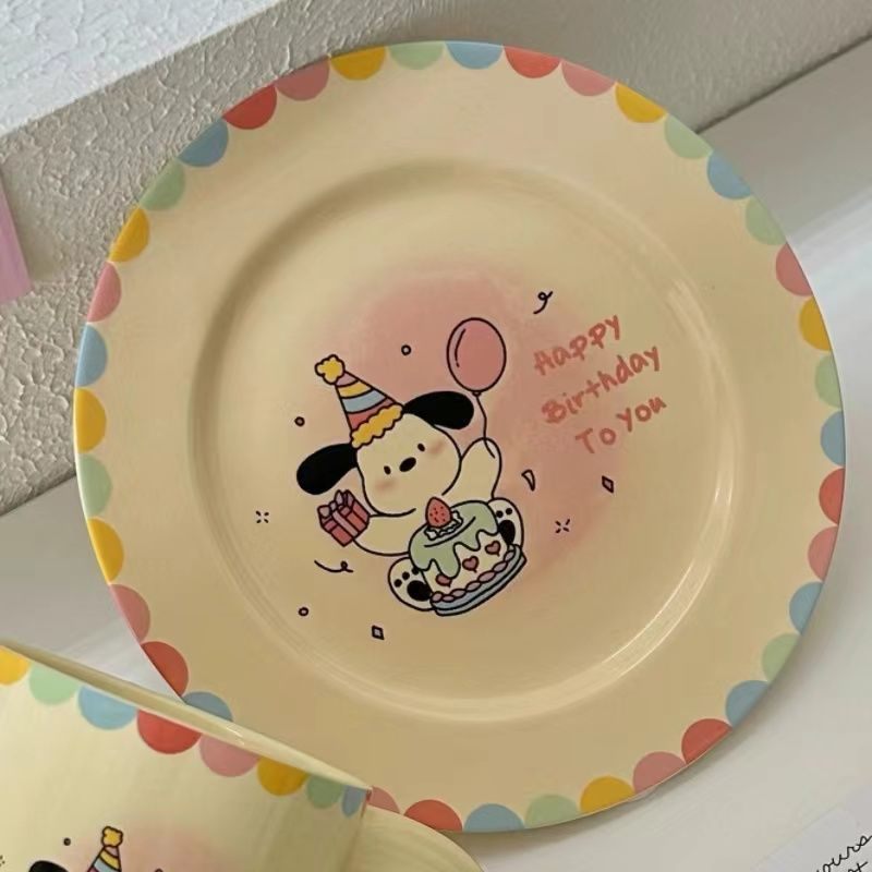 Đĩa sứ Động vật Happy birthday