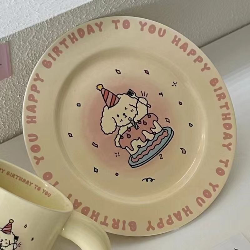 Đĩa sứ Động vật Happy birthday