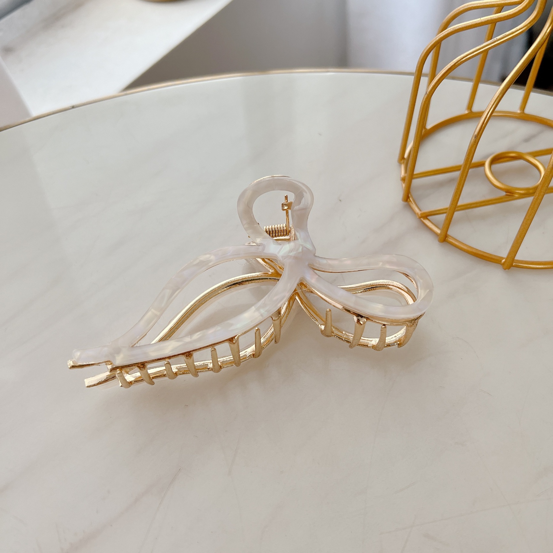 Kẹp càng cua Nơ gold viền màu (11,5cm)