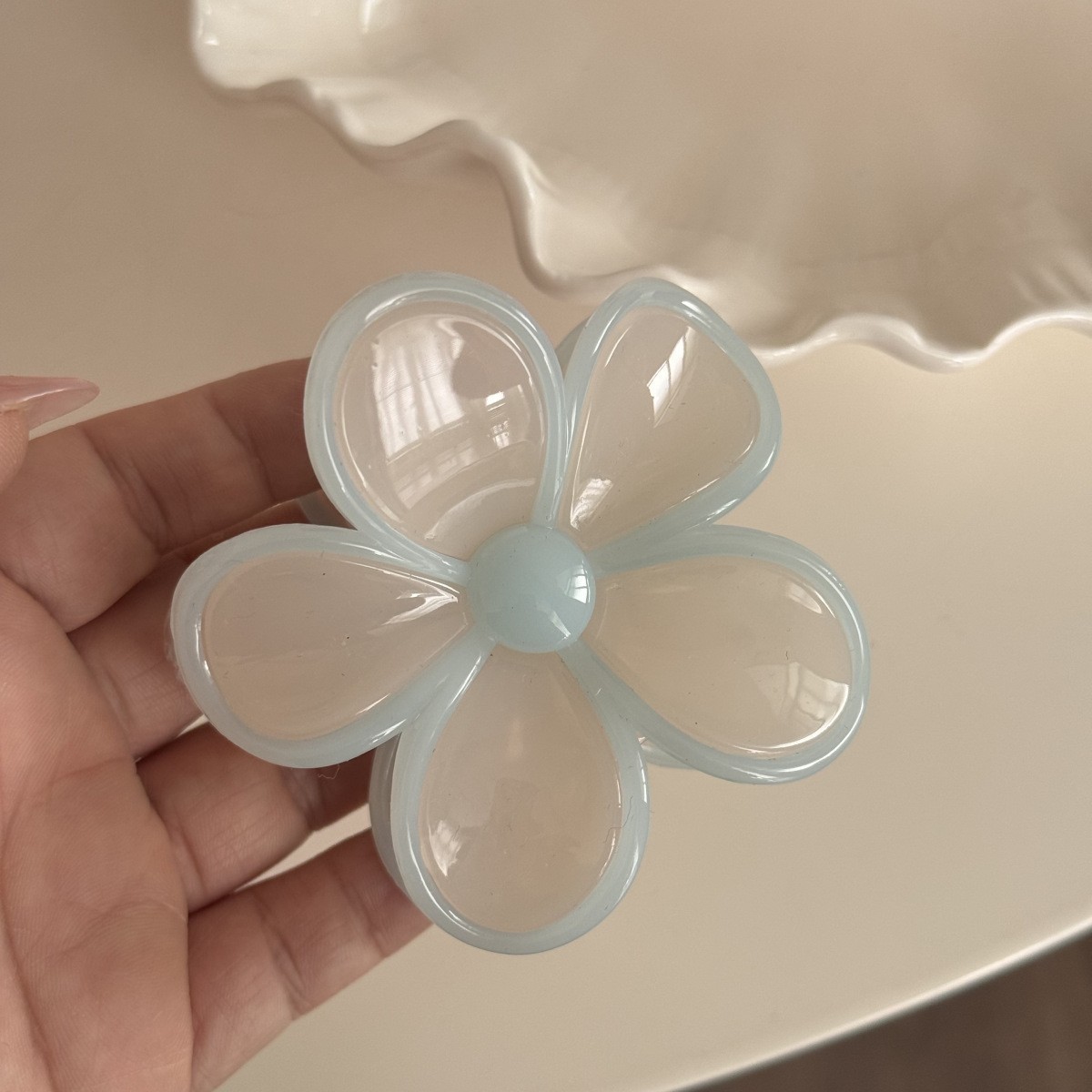 Kẹp càng cua Hoa 5 cánh viền màu (7,5cm)