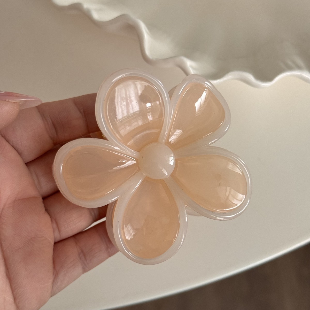 Kẹp càng cua Hoa 5 cánh viền màu (7,5cm)
