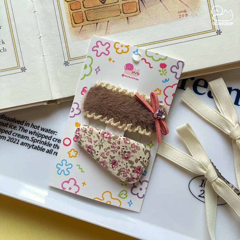 Set kẹp tóc vải (2c)
