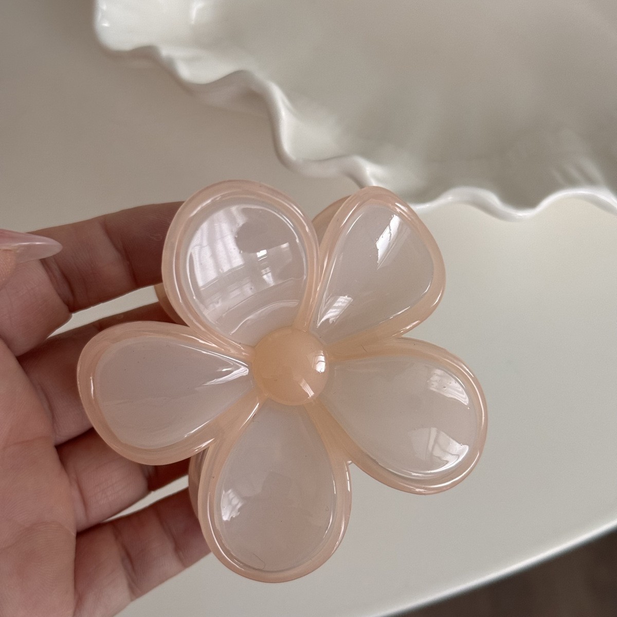Kẹp càng cua Hoa 5 cánh viền màu (7,5cm)