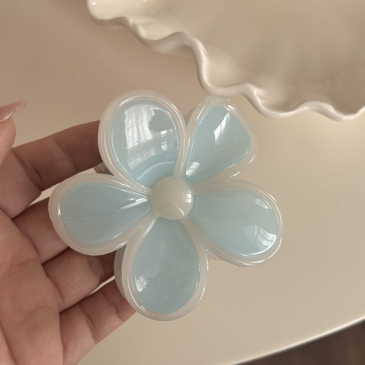 Kẹp càng cua Hoa 5 cánh viền màu (7,5cm)