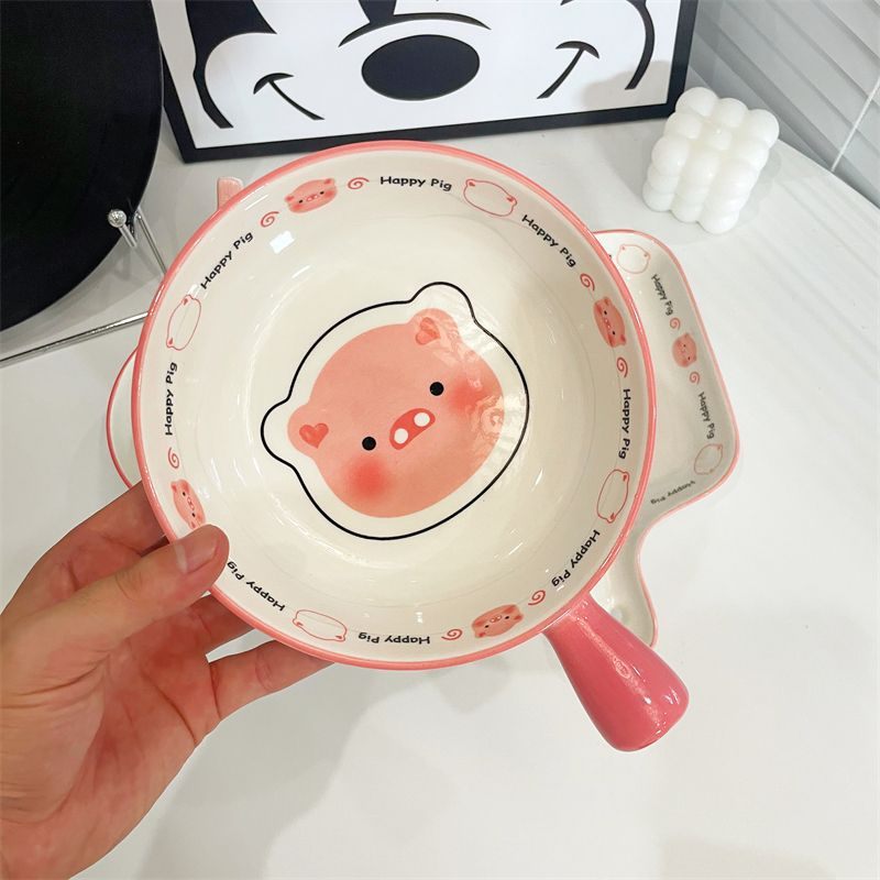Bát sứ Heo hồng có tay cầm