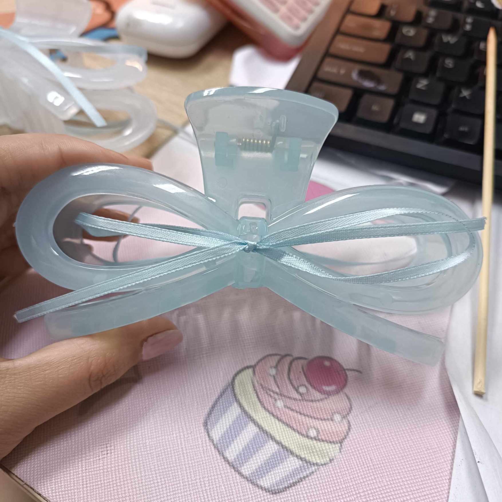 Kẹp càng cua Nơ ruy băng (13cm)