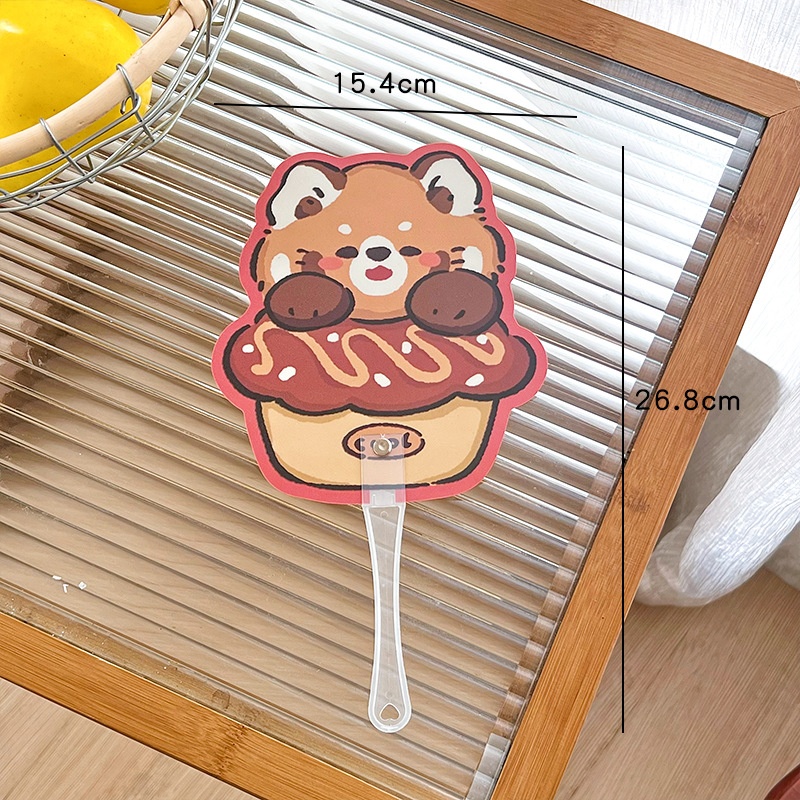 Quạt cầm tay động vật viền màu