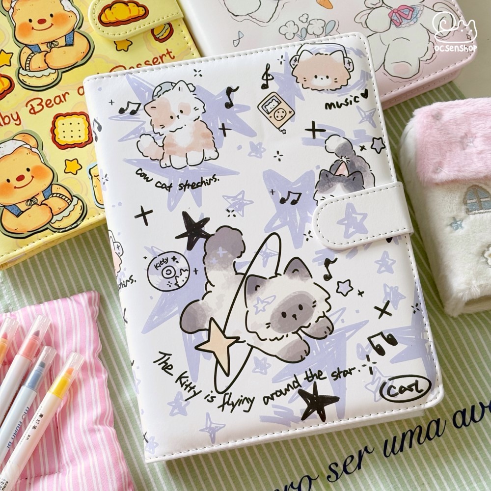 Binder cover A5 bìa da The kitty is flying