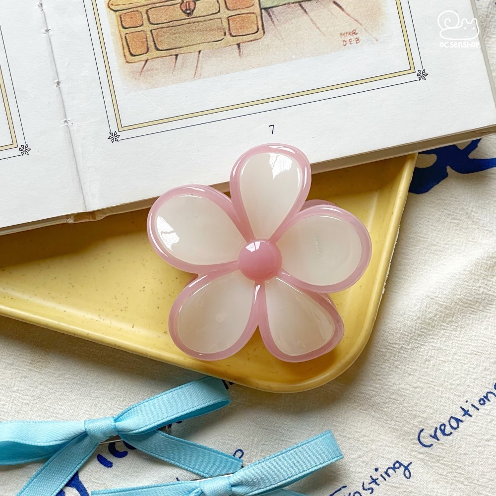 Kẹp càng cua Hoa 5 cánh viền màu (7,5cm)