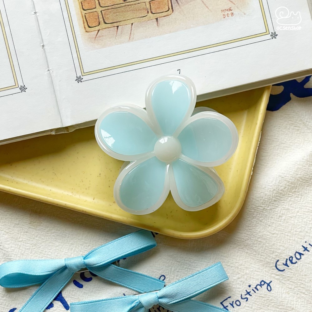 Kẹp càng cua Hoa 5 cánh viền màu (7,5cm)