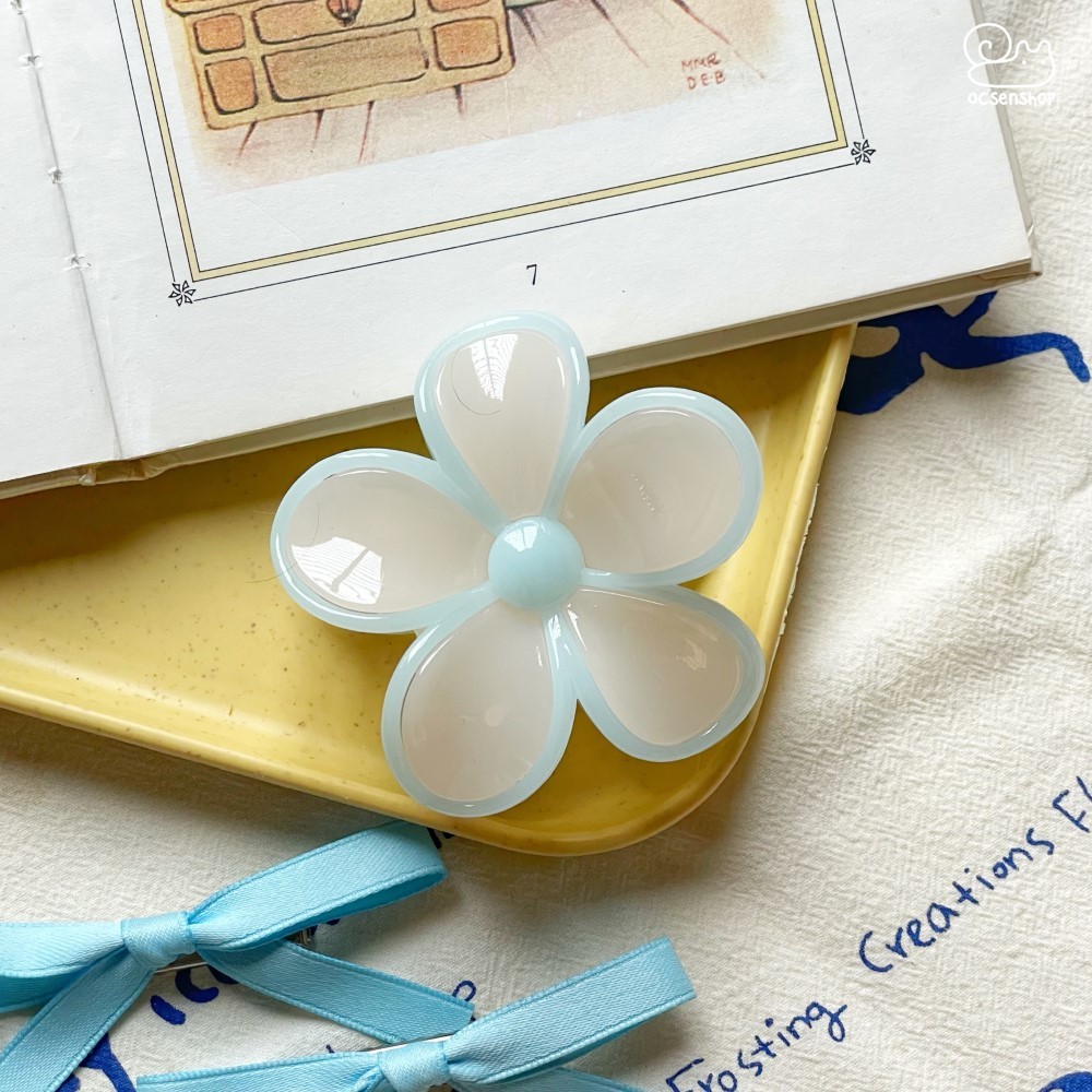 Kẹp càng cua Hoa 5 cánh viền màu (7,5cm)