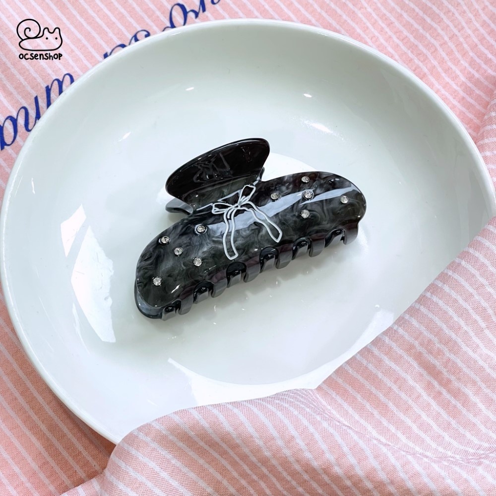 Kẹp càng cua bán nguyệt đính đá (8,8cm)