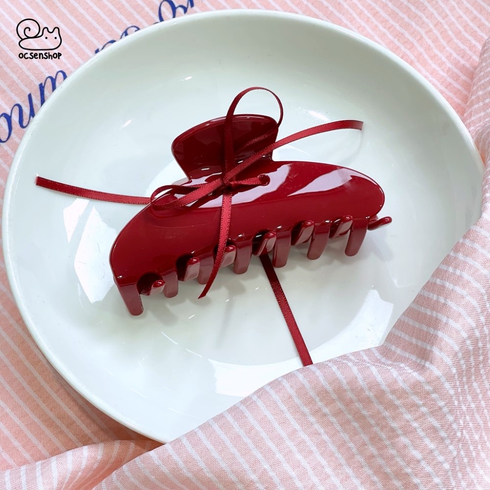 Kẹp càng cua Barrette la France đính nơ (10cm)