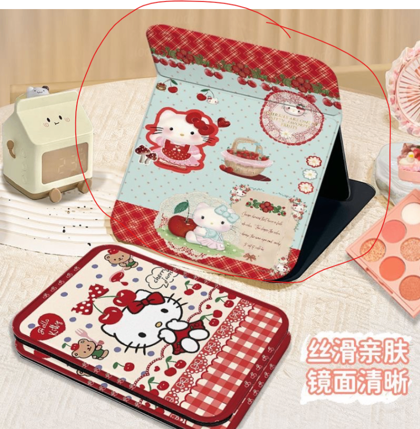 Gương gập bọc da Hello Kitty
