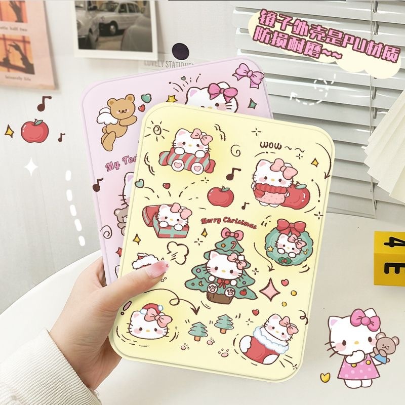 Gương gập bọc da Hello Kitty