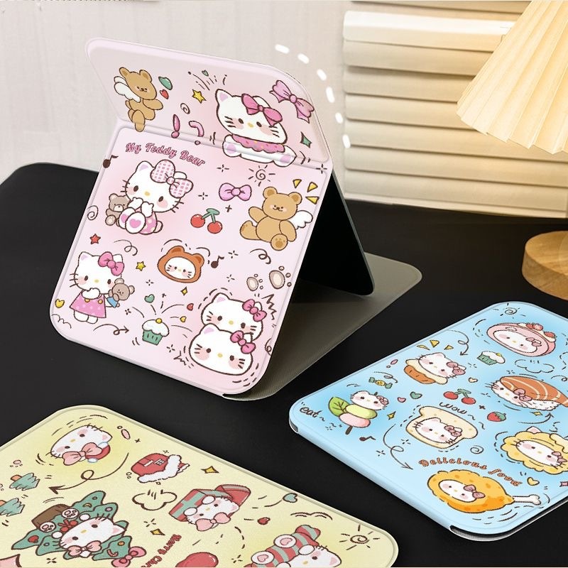 Gương gập bọc da Hello Kitty