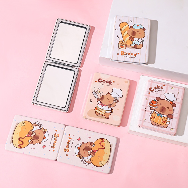 Gương bọc da 2 mặt chữ nhật Capybara