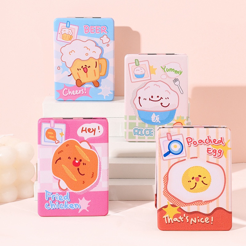 Gương bọc da 2 mặt chữ nhật Đồ ăn