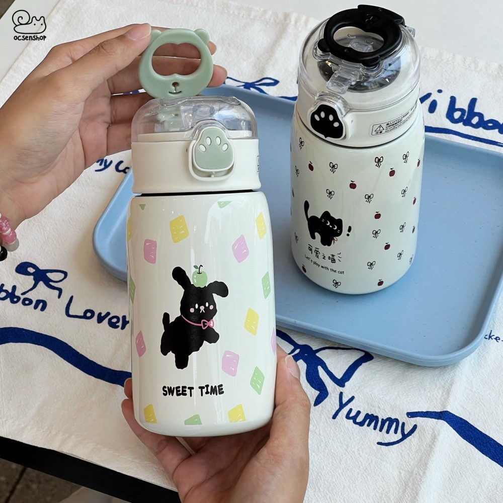 Bình giữ nhiệt Cún mèo đen (400ml)