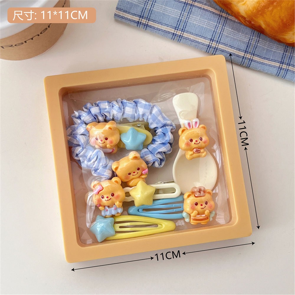 Hộp chun + kẹp tóc Cheese bear