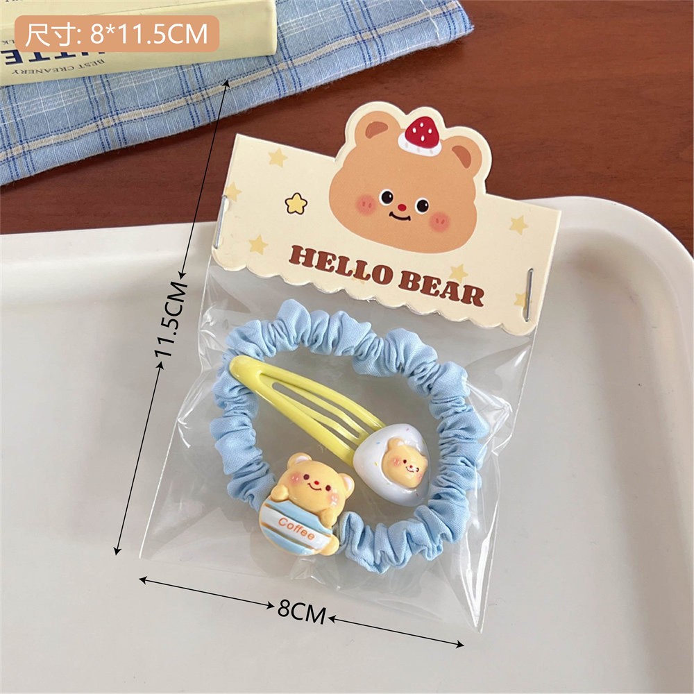 Set chun + kẹp tóc Cheese bear (2c)