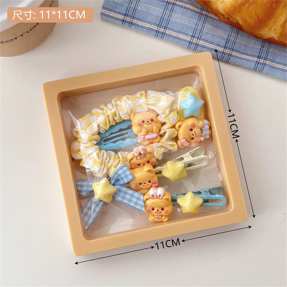 Hộp chun + kẹp tóc Cheese bear