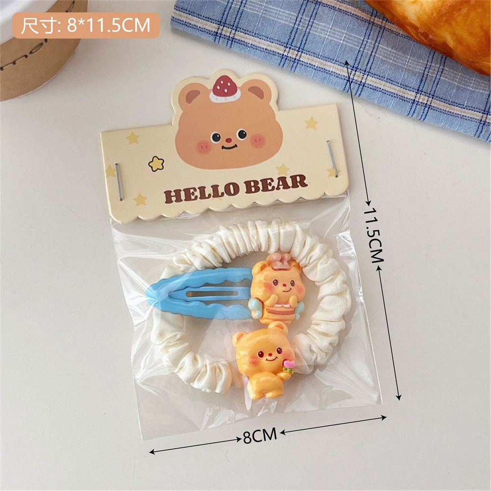 Set chun + kẹp tóc Cheese bear (2c)
