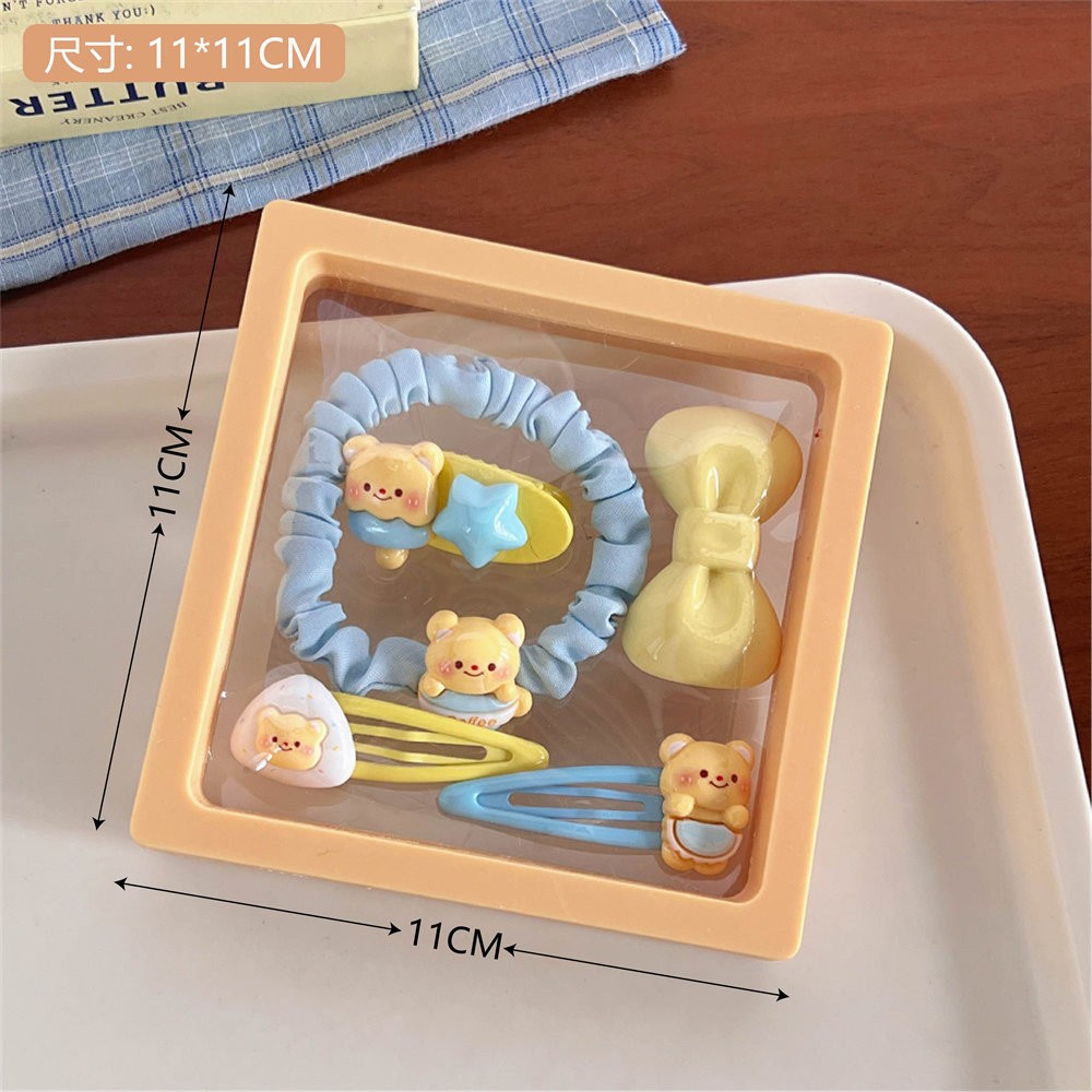Hộp chun + kẹp tóc Cheese bear