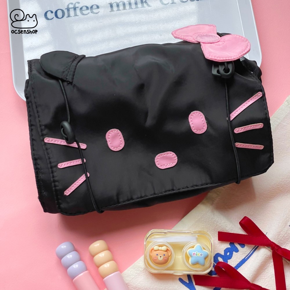 Túi đựng mĩ phẩm Hello Kitty nhiều ngăn dạng cuộn