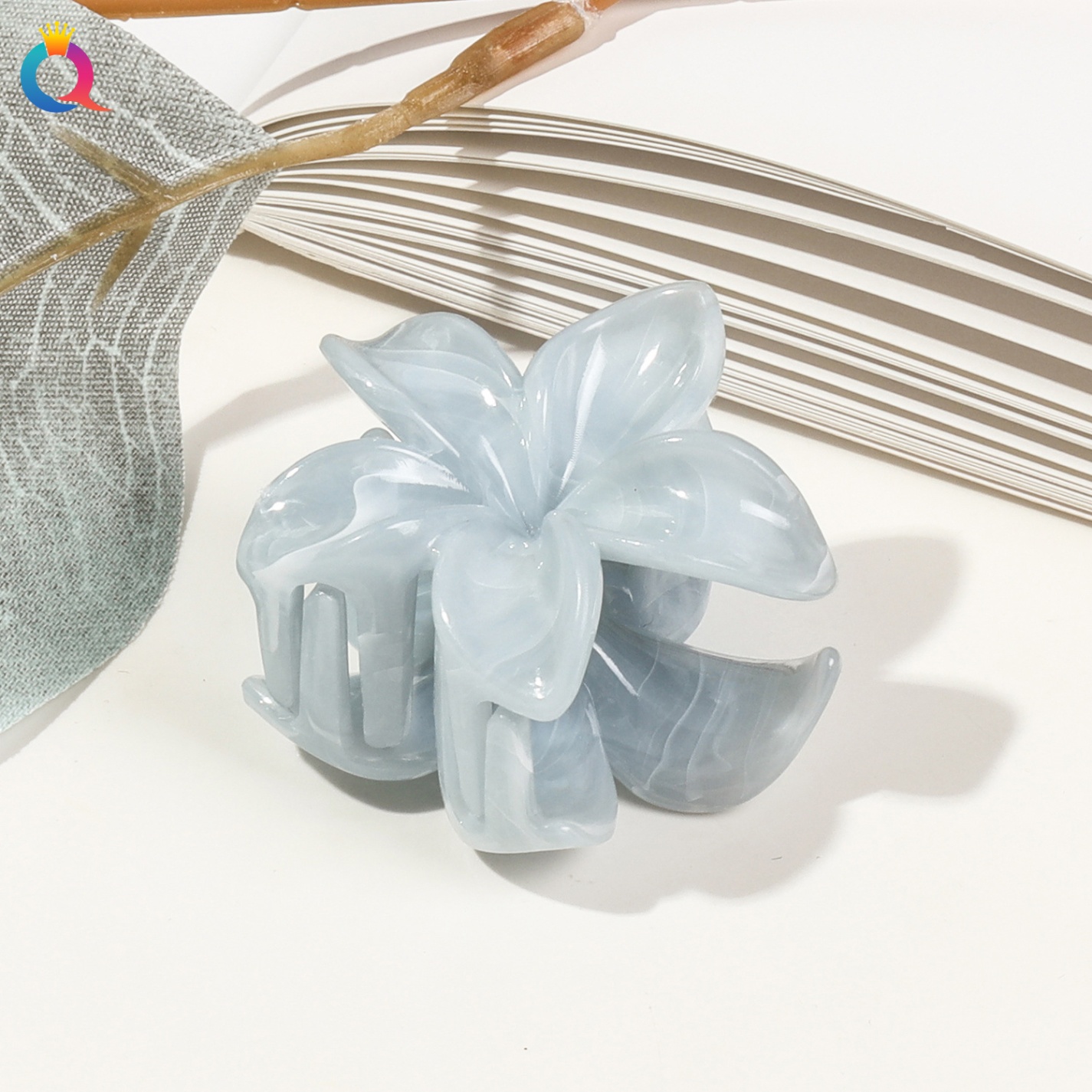 Kẹp càng cua hoa sứ marble (4cm)