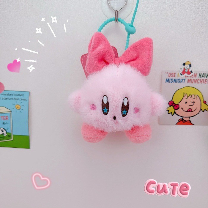 Móc khóa bông Kirby má hồng